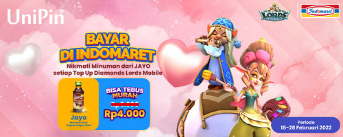 Nikmati Minuman dari JAYO Setiap Top Up Diamonds Lords Mobile di Indomaret